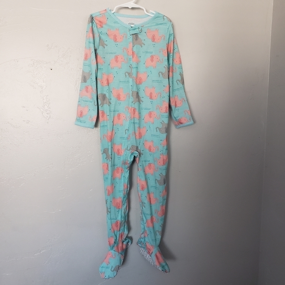Child of Mine Carter's NWOT Toddler Girl 5T Long Sleeve Footie Pajamas Blue Pink